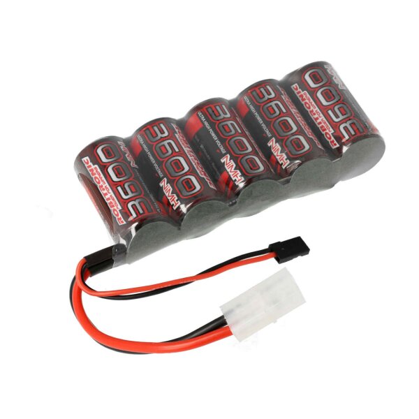 NiMH Akku 3600mAh 5 Zellen Sub-C Empfängerpack 1:5